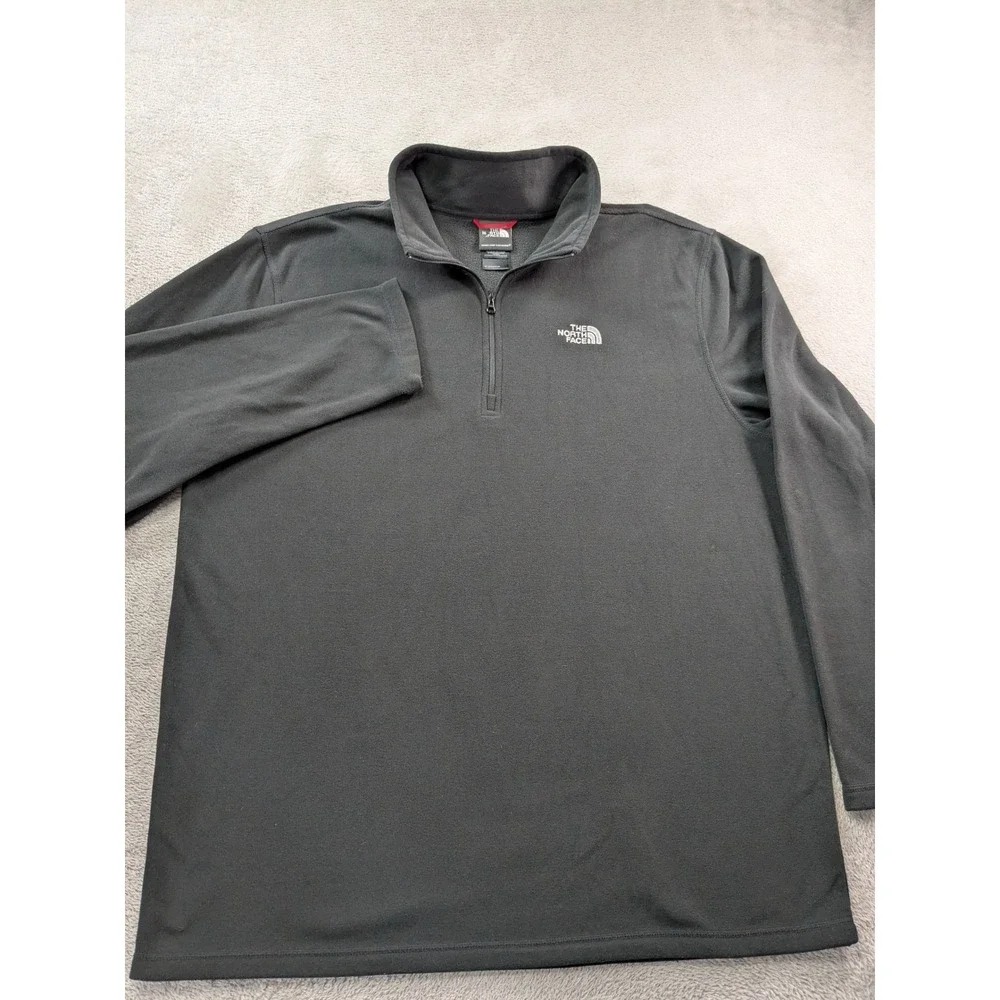 The North Face Mens Black TKA 100 Quarter Zip Fleece Pullover Jacket XL